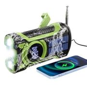 DE-16 AM/FM Emergency Radio, Hand Crank Solar Radio with Bluetooth, LED Torch and 5000mAh Battery