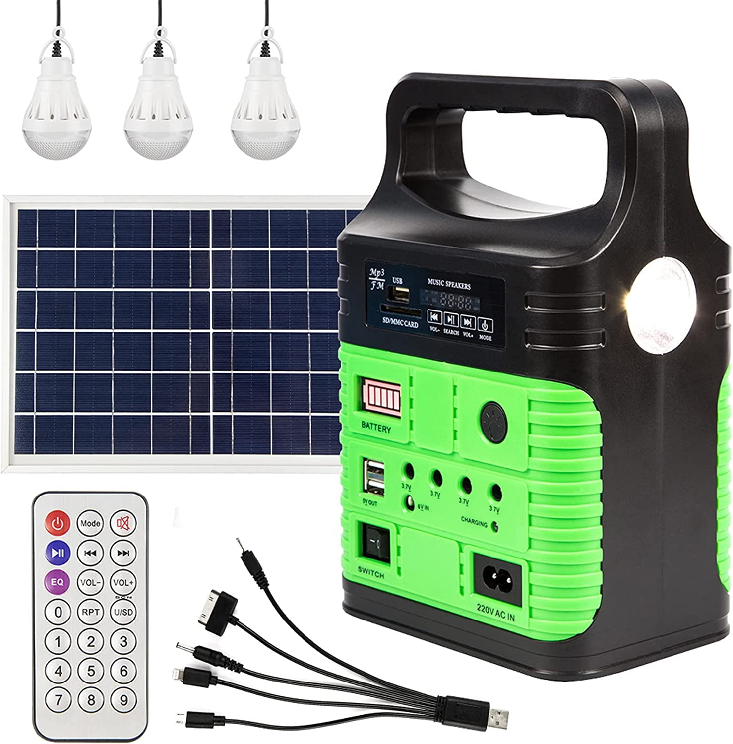 Portable Solar Generator Outdoor Power Solar Panel Led Lighting System