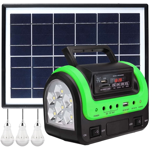 13000mAh Portable Solar Generator, 5W Solar Panel Power Station with LED Flashlight, DC/USB Emergency Power Bank for Home Camping Travel