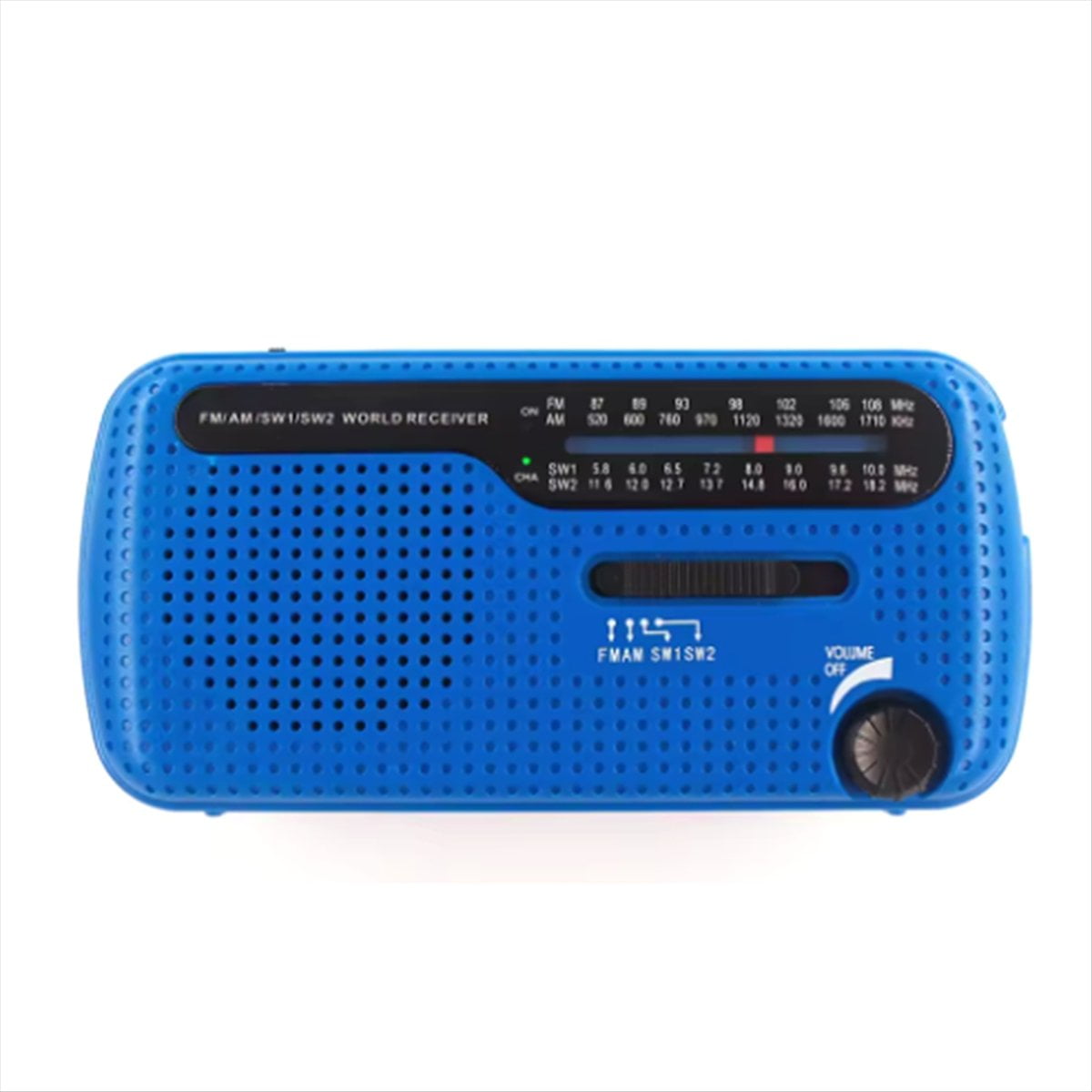 Portable Solar Hand Crank Radio 1200mAh USB Portable Outdoor Emergency Speaker Stereo Emergency Hand Crank Blue,1 x Radio,Blue