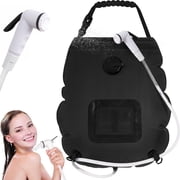 Portable Solar Heating Camping Shower Bag - 5 Gallon/20L Outdoor Shower with Upgraded Hose & On/Off Shower Head, Temperature Indicator for Hiking, Backpacking & Travel