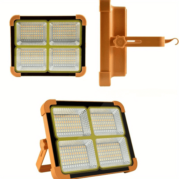 Sycees IP66 Waterproof Solar LED Work Light with Solar & Type-C Dual Charging, 180° Rotatable Stand and Hook for Outdoor Camping and Emergency Use
