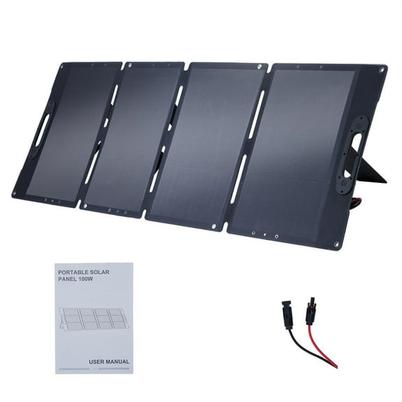 Portable Solar Panel 100W/200W 18 Volt, High 23.5% Efficiency, MC-4 Cable, Foldable Solar Panel Charger IP65 Water & Dustproof Design for Camping, RVs, or Backyard Use