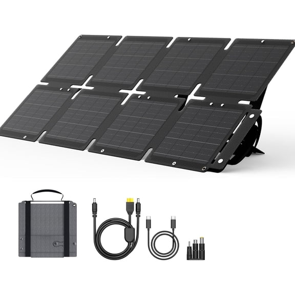 Portable Solar Panel 60W, Monocrystalline 24.8% Foldable Solar Panel, C Port, IP65 with Kickstand, Solar Panel for Camping RV Backpacking Outdoor Use