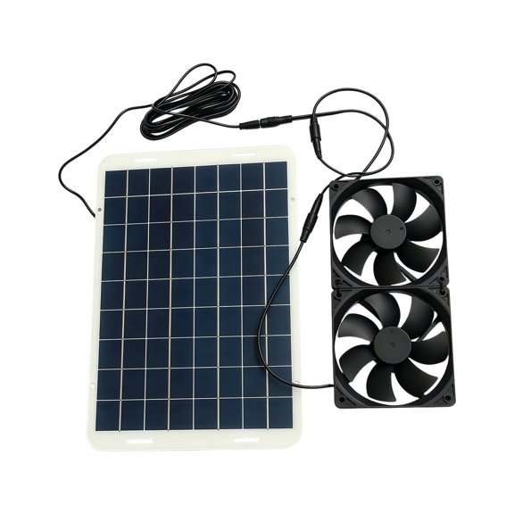 Portable Solar Power Twin Fan Set For Optimaled Heat Dissipation In Various Environment