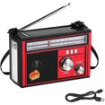 thumbnail image 1 of Portable Solar Radio, 1200mAh Weather Radio for Outdoor, Portable Rechargeable Solar Weather Radio with LED Flashlight, Long Battery Life Survival Gear, Outdoor Supplies for Camping Trips(Red), 1 of 9