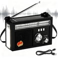 thumbnail image 1 of Portable Solar Radio, 1200mAh Weather Radio for Outdoor, Portable Rechargeable Solar Weather Radio with LED Flashlight, Long Battery Life Survival Gear, Outdoor Supplies for Camping Trips(Black), 1 of 9