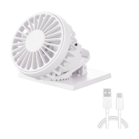 Portable Solar Rechargeable Handheld Fan with Clip Hat Mount, 3-Speed, Ultra-Quiet USB & Solar Power, Lightweight Outdoor Travel Cooling Accessory