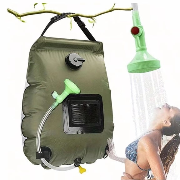 Portable Solar Shower Bag - Solar-Powered Water Heating System, Ultra-Portable, Detachable Hose, Interchangeable Shower Head - Ideal For Outdoor Enthusiasts, Camping, Hiking,