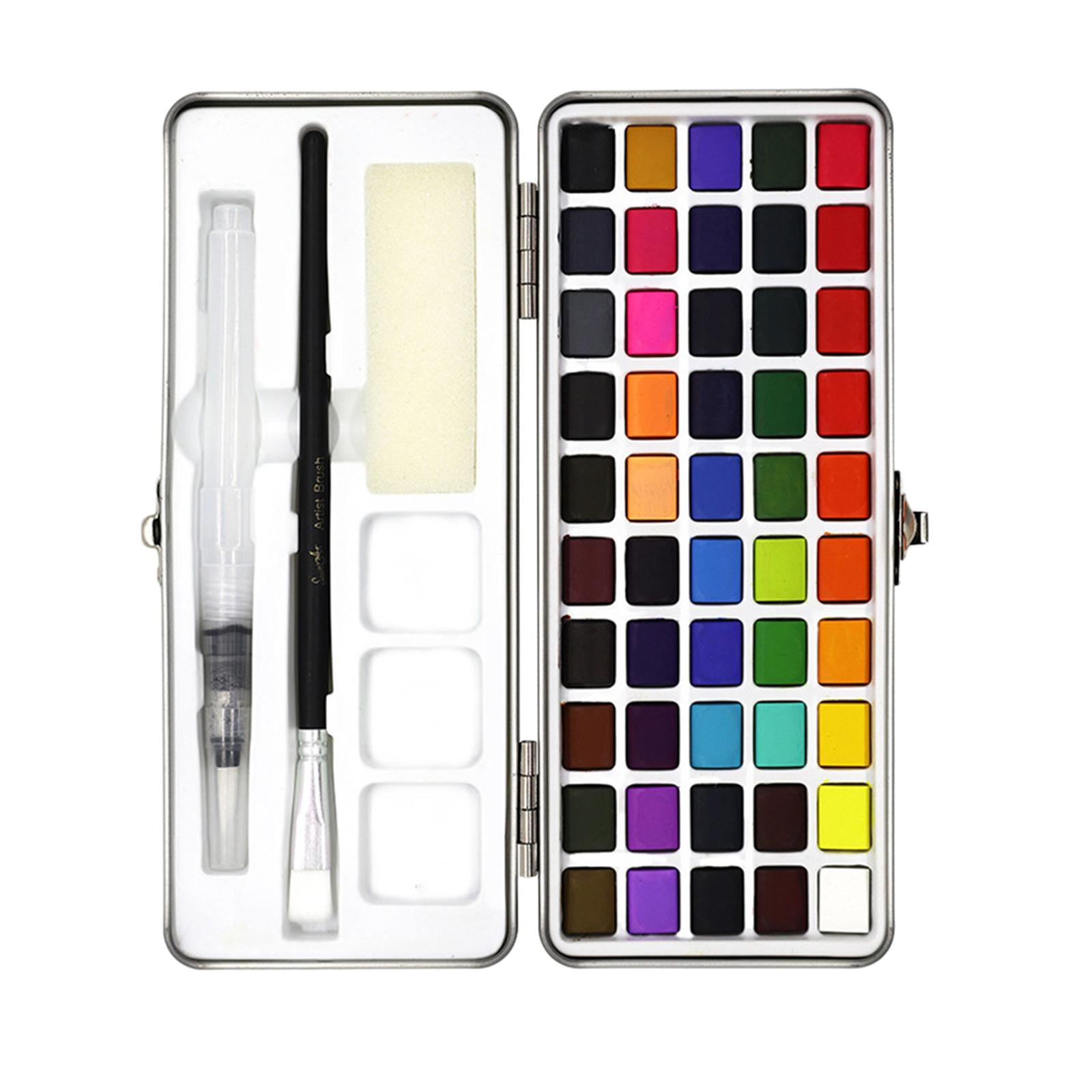 Portable Solid Watercolor Paint Set with Storage Case Professional