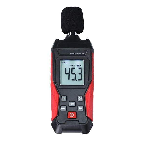 Portable Sound Level Meter Decibel Reader 30-130dBA with Backlight LCD Alarm