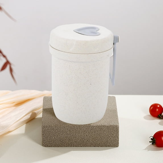 Portable Soup Cup Meal Mug Reusable Lunch Container Microwave Warming Bento Cereal Cup Sealed Water Mug with Cover for Outdoor Camping Travel