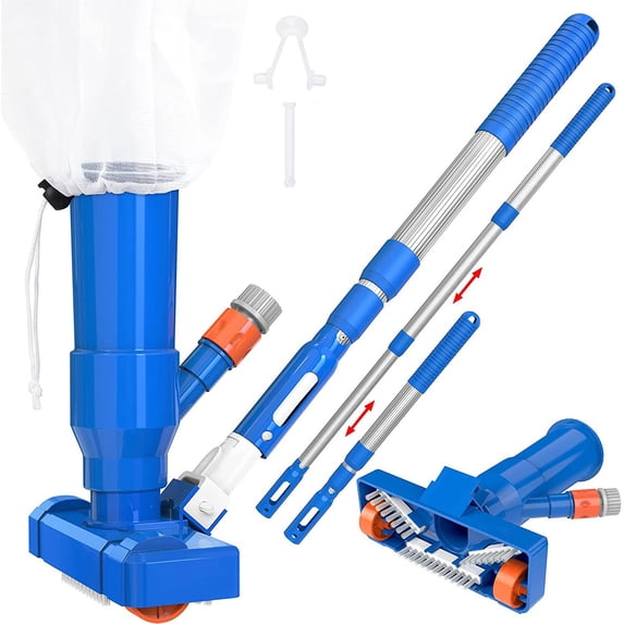 Portable Spa Vacuum for Hot Tubs and Pools - Handheld Pool Vacuum with Adjustable Telescopic Pole - Professional Grade Manual Water Cleaner for Quick Maintenance
