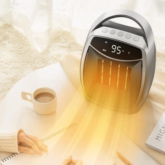 Portable Space Heater, 1500W Personal Electric Heater with Timer, 4 Modes Quiet Desk Heater, Overheating & Tip-Over Protection 1s Fast Heating Small Heater for Indoor Use, Office, Bedroom
