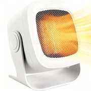 Portable Space Heater, 800W Mini Electric Heater, Overheating Protection, Low Consumption, Low Noise, 90  Adjustable , Household Fast Heater for Office Home Room Desk, Indoor Use