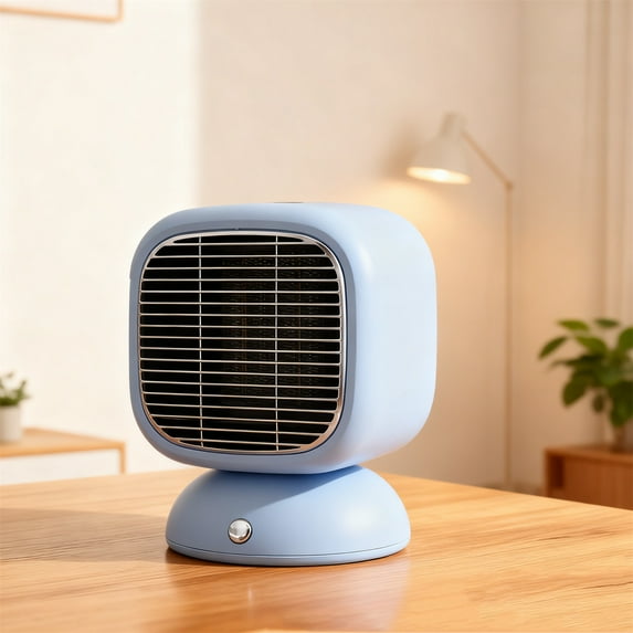 Portable Space Heater for Indoor Use with Adjustable Thermostat And Overheat Fast Heating Fan for Home Bedroom Personal Ceramic Heater With Energy Saving Mode, Blue