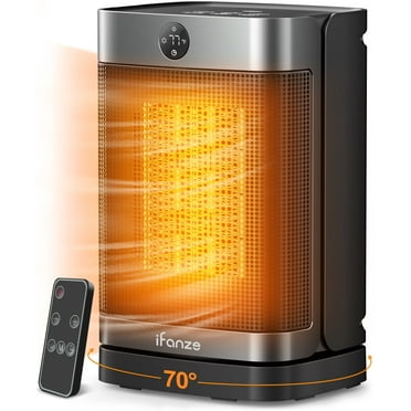 Portable Space Heater for Home, 1500W Electric Heater Fan with Remote, 70° Oscillation, 1-12h Timer, Portable Heater for Inside Home/Office