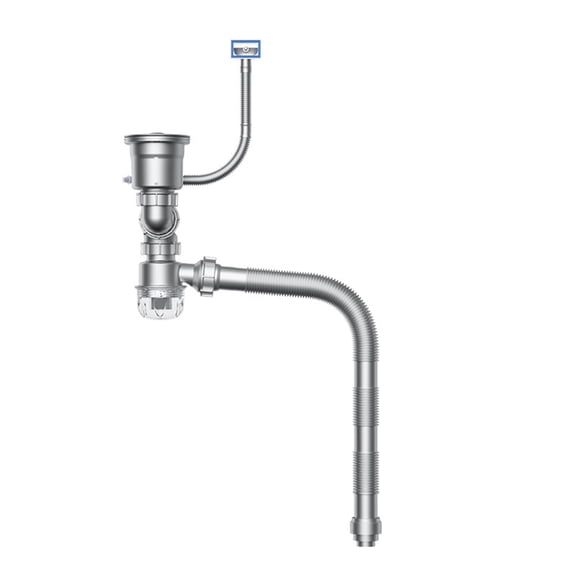 Portable Space Saving Plastic Kitchen Sink Drain Set Featuring Clear Backflow Preventer and Flexible Pipe Designs