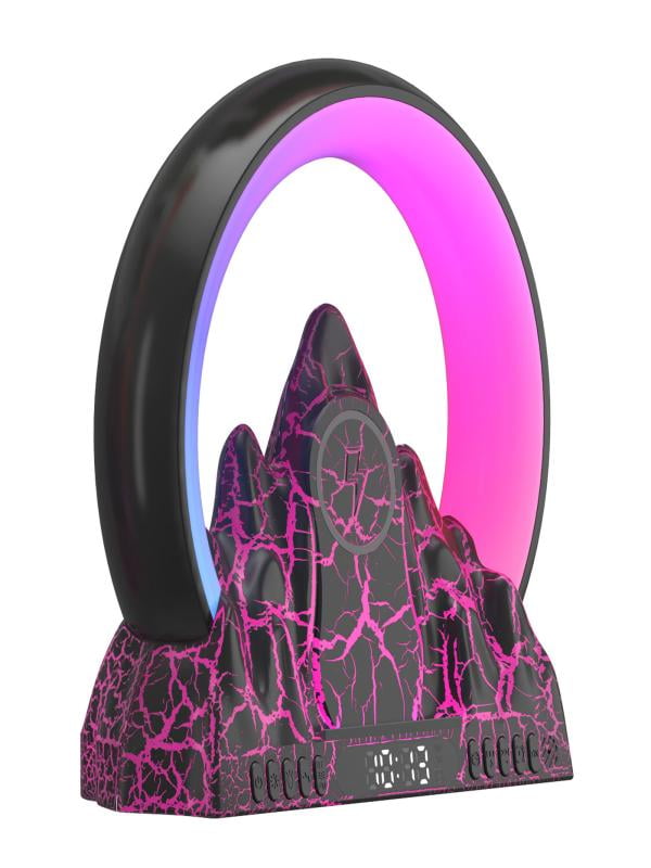 Portable Speaker 2023 Electronic Intelligent Alarm Clock Wireless Charger Sunrise Flame Mountain Bluetooth Audio Table Lamp Speakers Bluetooth Wireless