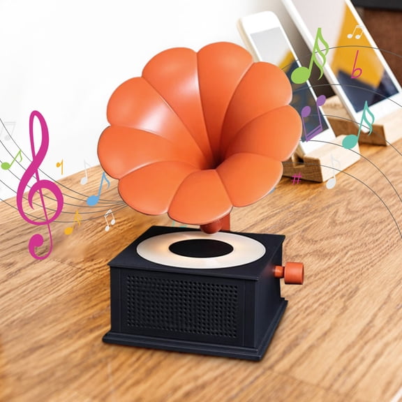 Portable Speakers Gramophone Speaker Wireless Stereo Music Player with 3 Light Modes for Kitchen Bedroom Outdoor Men Women portable