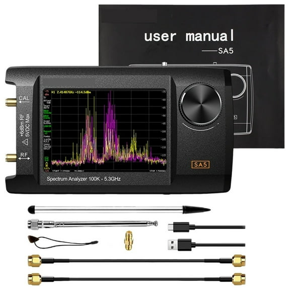 Portable Spectrum Analyzer 2-in-1 Signal Generator 4.0 Inch Frequency Analyzer 100kHz To 5.3GHz 5000mAh Battery with 32GB Card ,Widely Use