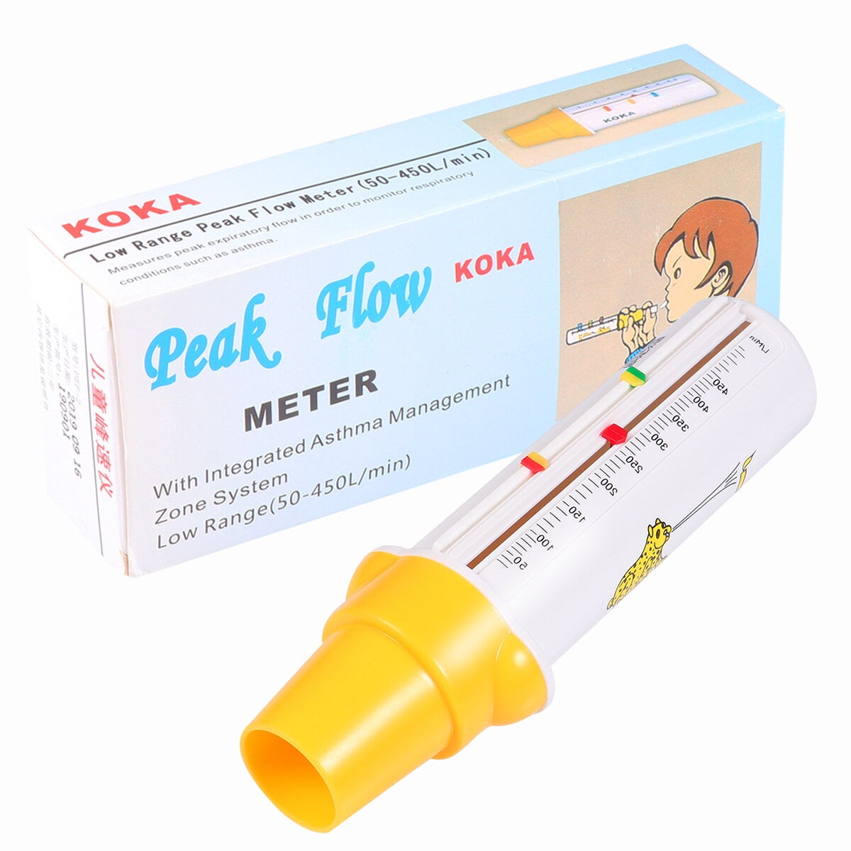 Portable Spirometer Peak Meter Meter Expiratory Asthma Monitoring Tool for Kids White