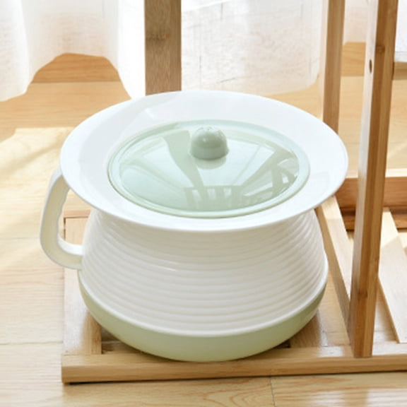 Portable Spittoon - 7 inch Potty Bucket with Lid Covered Chamber Pot for All Home Night Urinal(Green)
