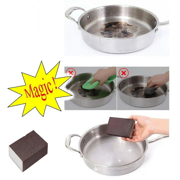 Portable Sponge Brush Eraser Cleaner, Carborundum Sponge, Cleaning Sponge Rust Sponge for Pots and Pans Rust Remover Carborundum Nano Sponge, Wet and Dry Available Sand Brick