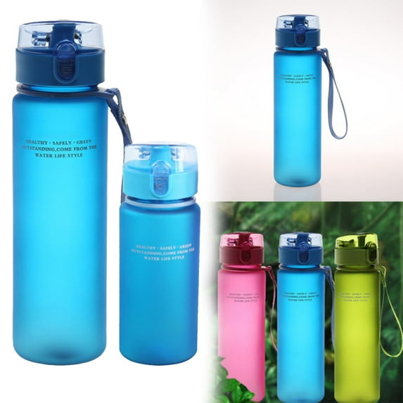 Portable Sports Hydration Bottle Fitness Water Bottle Large Capacity Lightweight Water Bottle With Comfortable Strap For Cycling Outdoor Sports/ Frosted Sports Water Bottle Blue 400