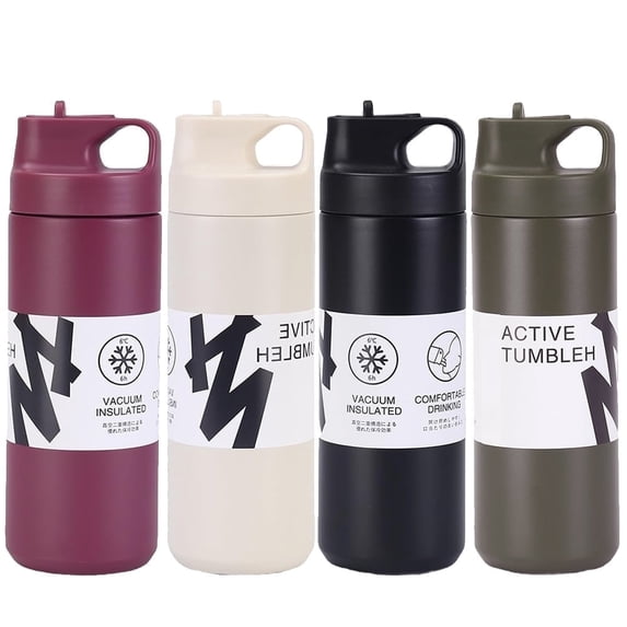 Portable Sports Water Vessel With Straw 18oz Straight Body With To Keep Cold(Gray)