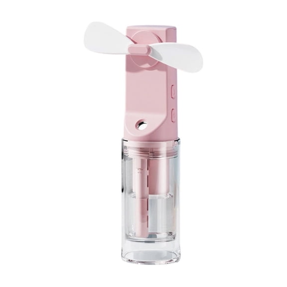 Portable Spray Mist Fan USB Rechargeable, Mini Desk/Table Fan with Hydration Mist and Air Circulation, Dorm/Travel Cooling, USB Cable Included Pink