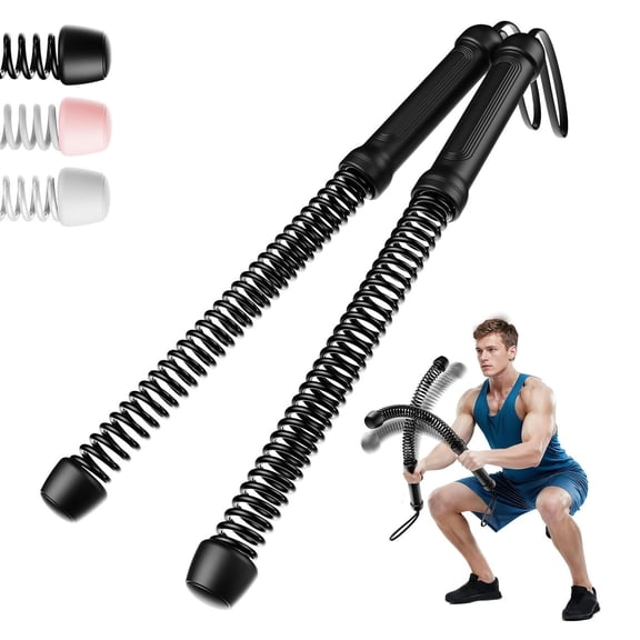 Portable Spring Battle Rope Trainer - No Anchor Workout Rope for Home Gym, HIIT Cardio, Strength Training, Full Body Exercise Equipment, Core and Arm Workout with Handles