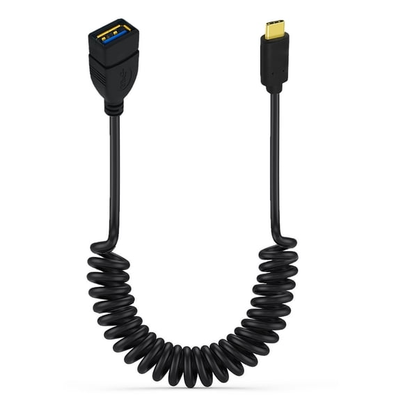 Portable Spring Coiled Cable Cord USB A to C Data Line with High Speed Charging and Stable Data Transmission