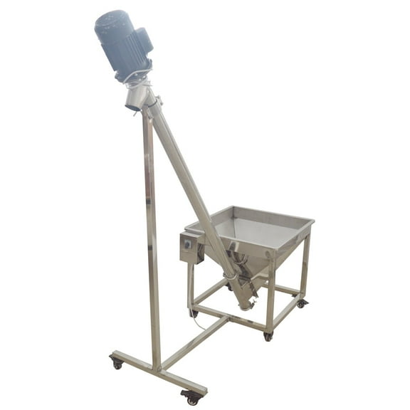 Portable Spring Conveying Powder Hopper Feeder Inclined Spring Screw Conveyor Transfer Machine 220V 441-661lb/min