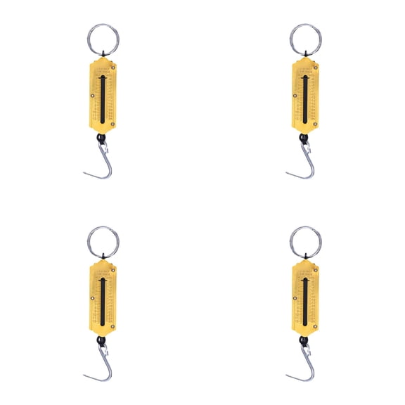 Portable Spring Scale Durable Mechanical Fishing Weight Scale 1pc, 16.5x4x2.5 cm, Yellow 4PCS
