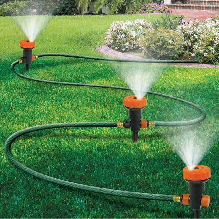 Portable Sprinkler System w/ Set of 3 Sprinkler Heads 