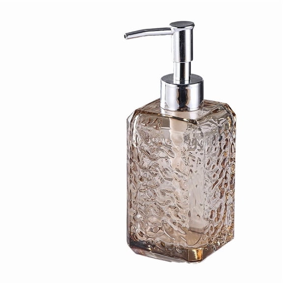 Portable Square Amber Hand Sanitizer Bottle - Travel-Friendly Push Type Dispensing Bottle for Personal Care Essentials