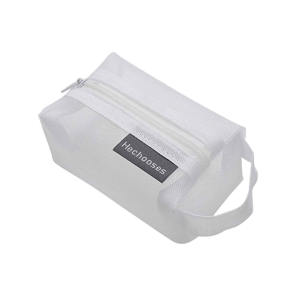 Portable Square Mesh Storage Bag, Mesh Makeup Bag with Zipper Cosmetic Bag, Small Square Coin Purse Portable Toiletry Bag
