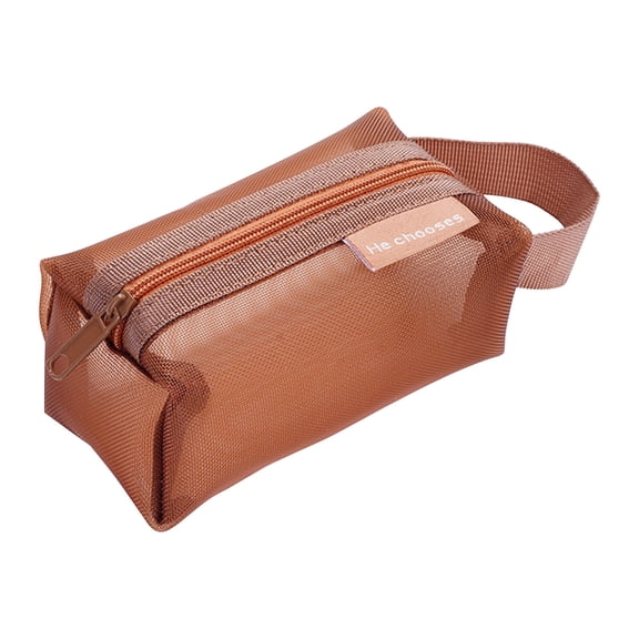 Portable Square Mesh Storage Bag, Mesh Makeup Bag with Zipper Mesh Cosmetic Bag, Small Square Mesh Coin Purse Portable Toiletry Bag