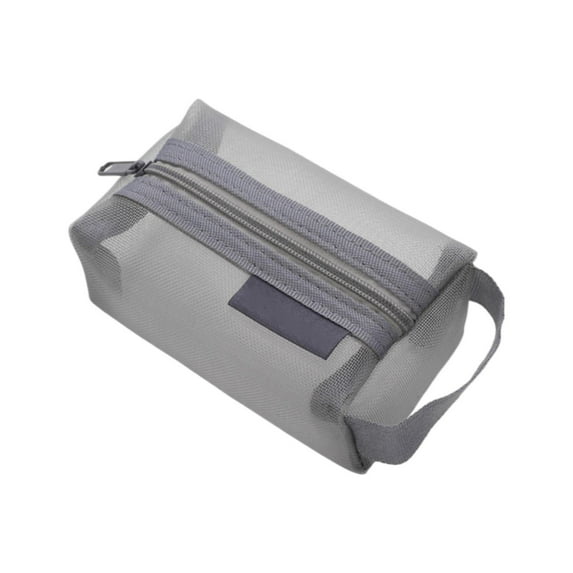 Portable Square Mesh Storage Bag, Zippered Mesh Cosmetic Organizer with Handle, Transparent Travel Pouch for Toiletries, Makeup, Keys, And Cards, Lightweight Carry on Storage for , 1 Pc Storage Bag