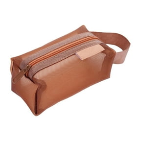 Portable Square Mesh Storage Bag - Zippered Transparent Cosmetic Pouch, Small Purse for Travel, Nylon Wear Resistant, Handle for Easy Carry, for Keys Cards Makeup