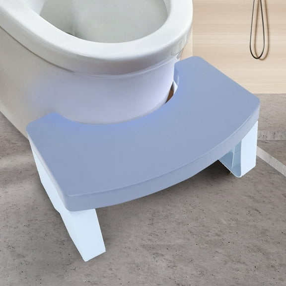 Portable Squat Toilet Potty Stool Foldable 7" Plastic Step Stool for Adults,Blue