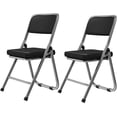 thumbnail image 1 of Portable Stackable Folding Chairs with Ultra-Thick Padding , Commercial-Grade Steel Frame Seats for Events, Offices, Weddings, and Parties, Comfortable Metal Chairs, (2 Pack, Black)), 1 of 6