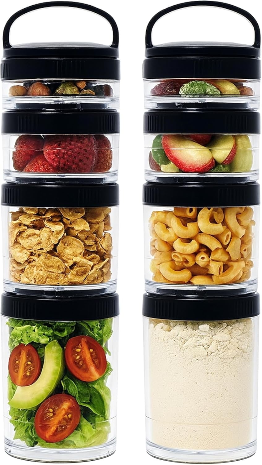 Portable Stackable Food Prep Containers 2 Pack – Airtight Leakproof ...