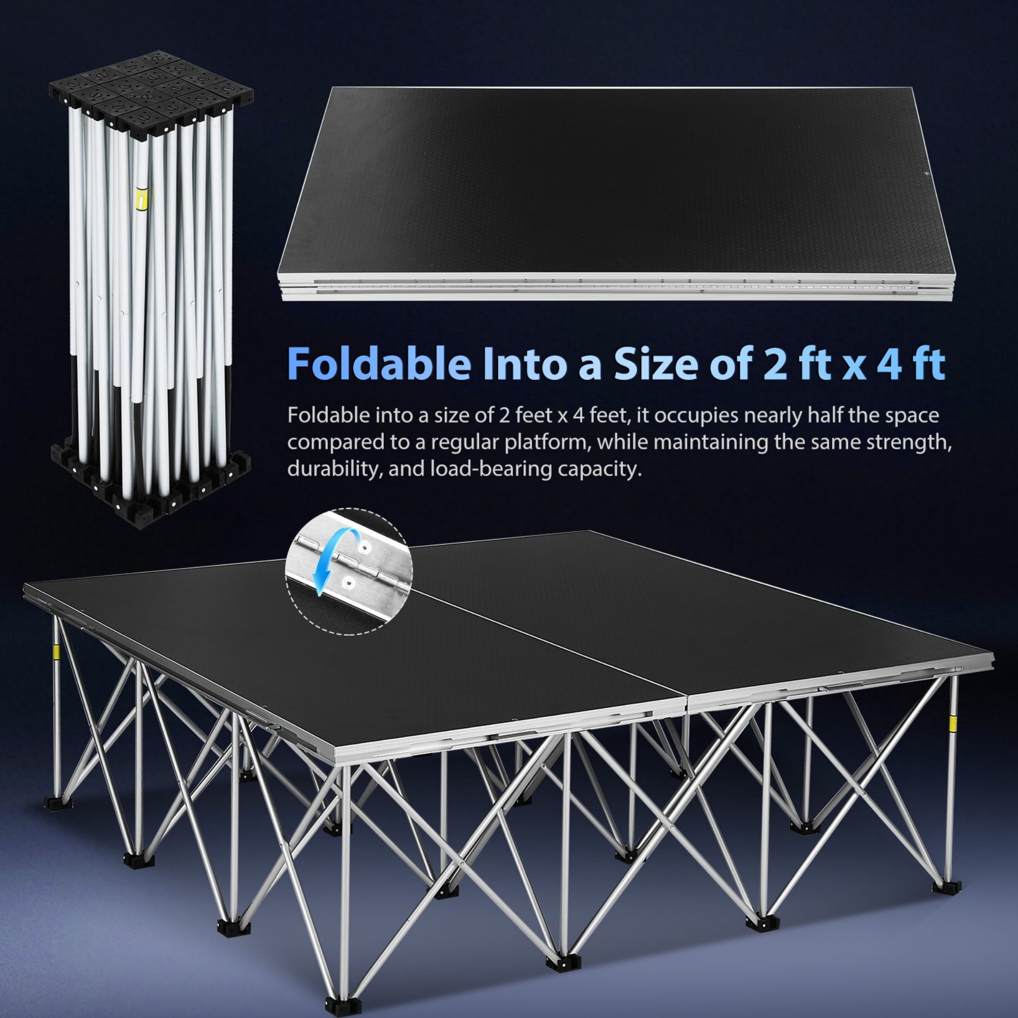 Portable Stage Platform, Folding Stage, Heavy Duty Aluminum Alloy Frame ...