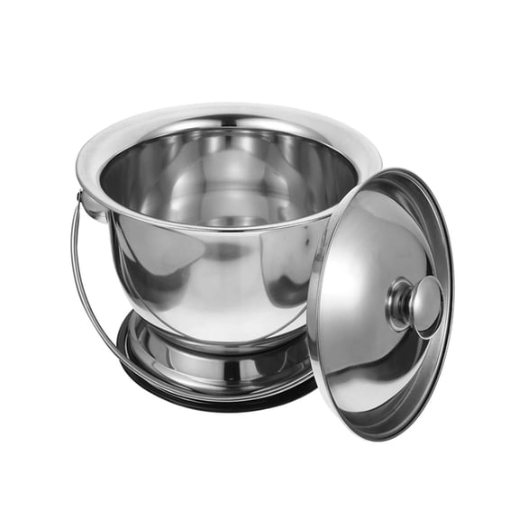 Portable Stainless Steel Chamber Pots With Lid Household Potty Urinal Bucket Bedsides Commode Bucket Easy to Use