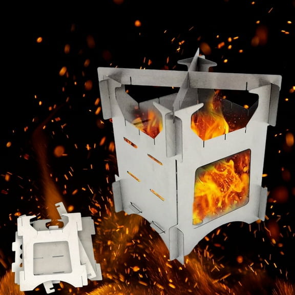 Portable Stainless Steel Folding Camping Stove, Mini Outdoor Firewood Stove for Hiking, Camping, Field Trips, Splicing Lightweight Stove, Durable Cooking Stove for Outdoor Adventures