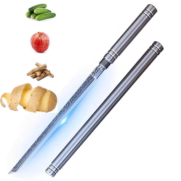 Portable Stainless Steel Fruit Slicing Knife with Protective Sheath, Multipurpose Kitchen Outdoor Food Prep Cutting Tool with Ergonomic Handle