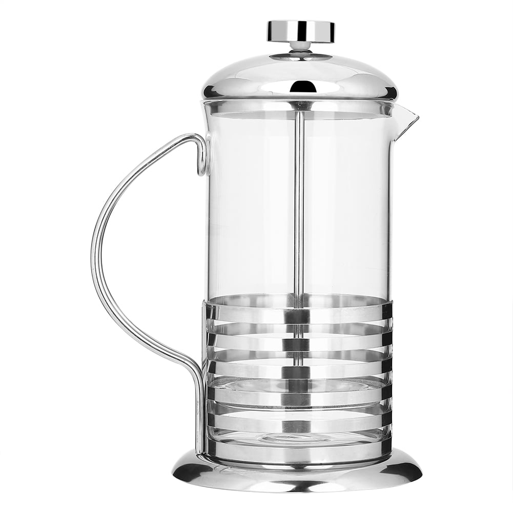 Portable Stainless Steel Glass French Press Coffee Cup Pot Plunger Tea Maker (600ml) Xemplaro