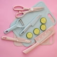 thumbnail image 1 of Portable Stainless Steel Kitchen Knife Set with Chopping Board, Fruit Knife, Paring Knife, Scissors & Storage Case, Easy Clean, Hanging Hook, for Home or Travel, Pink/Blue, 1 of 6